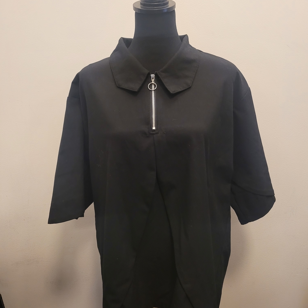 Black Men's Shirt with Zipper